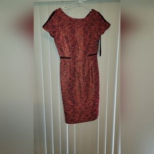 Antonio Melani Size 2  Brocade Style Print in Black, Bright Pink, and Purple